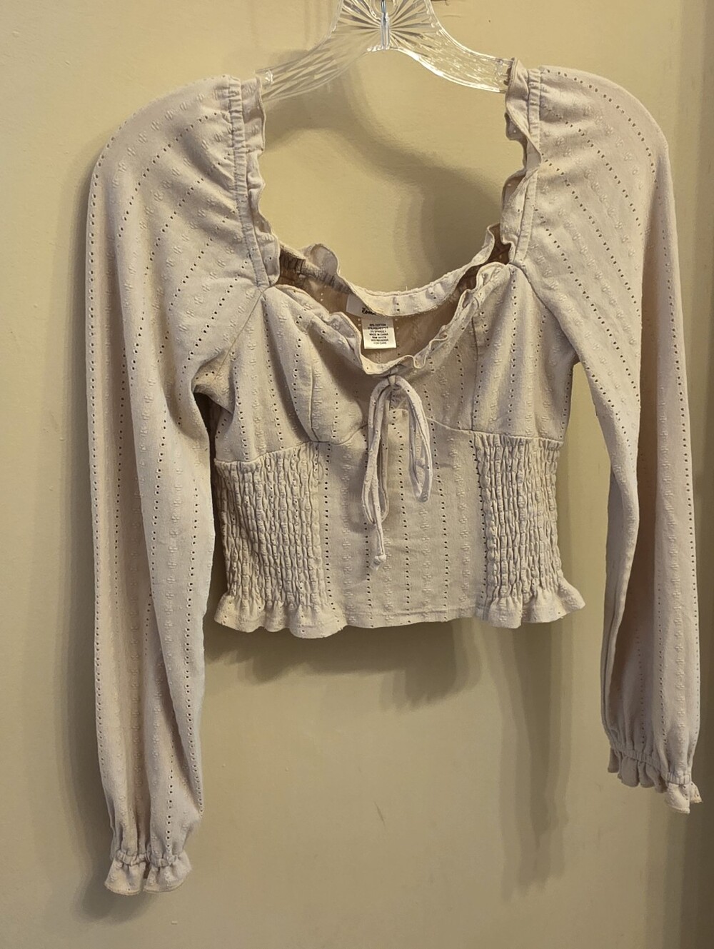 URBAN Romantics Lilac Smocked Peasant Crop Top